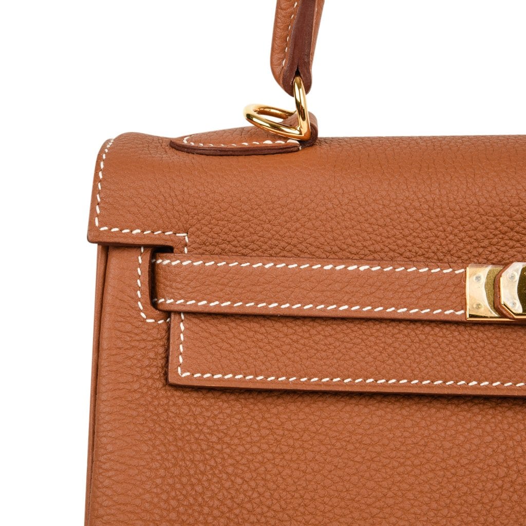 Kelly 25 Retourne Bag Coveted Gold Togo Gold Hardware
