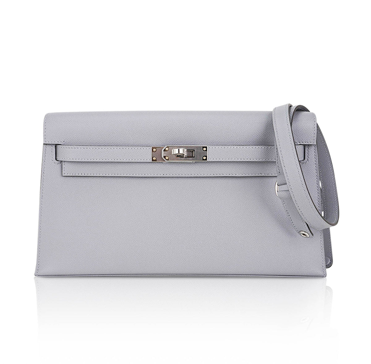 Kelly Elan Gris Pantin Veau Madame Leather with Palladium Hardware