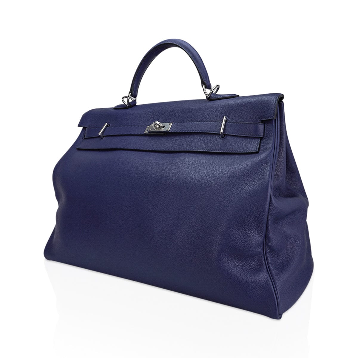 Kelly 50 Voyage Blue De Malte Bag Palladium Hardware Novillo Leather Limited Edition