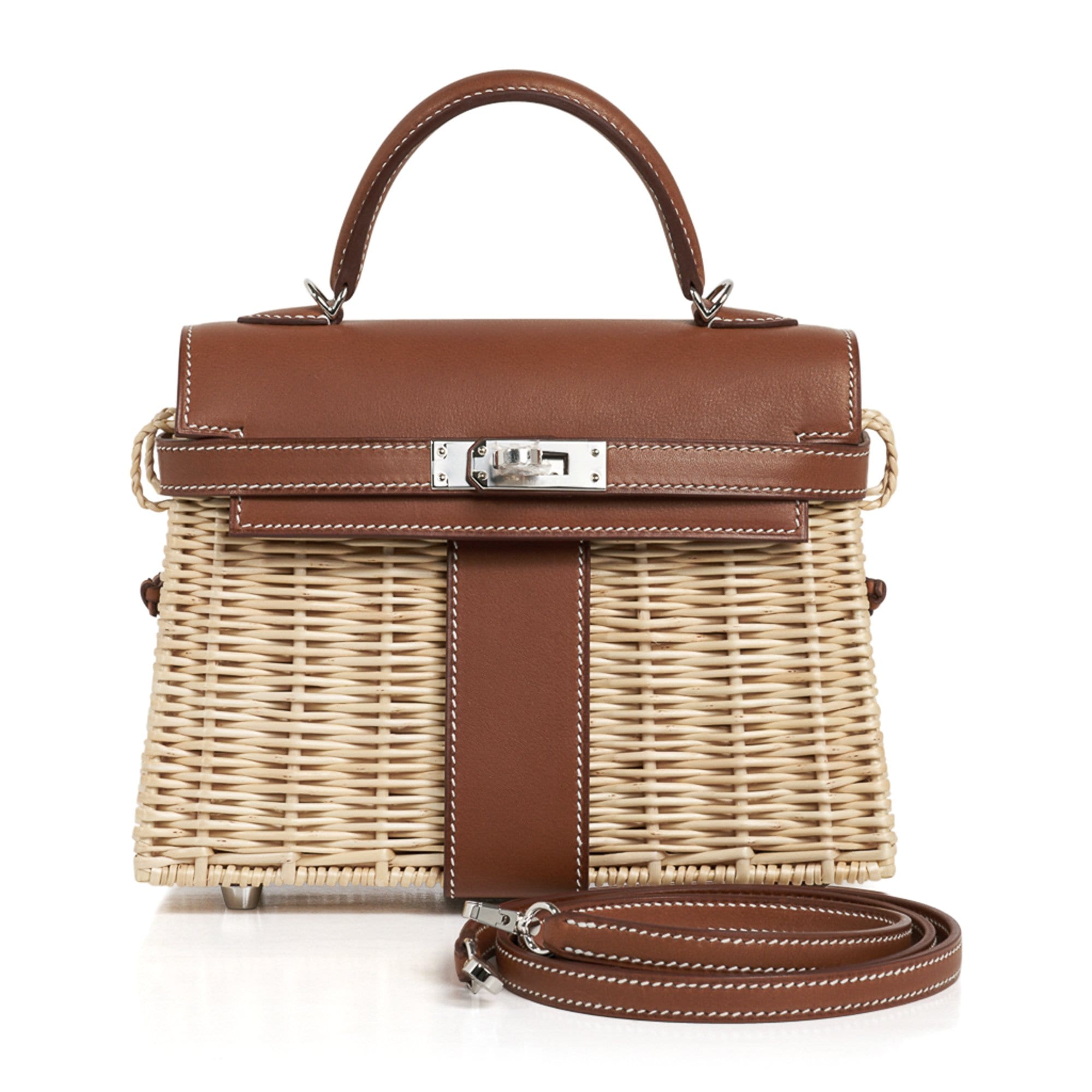 Mini Kelly 20 Bag Picnic Barenia & Osier